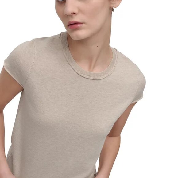 NWT🤍Cap-Sleeve Crewneck Tee - Picture 4 of 8